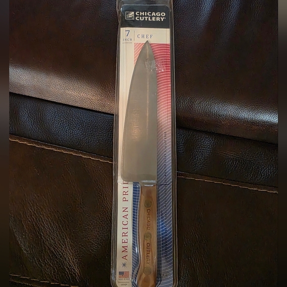 Chicago Cutlery 7" Chef's Knife Cherrywood Contour Handle NEW American Pride - Picture 10 of 11